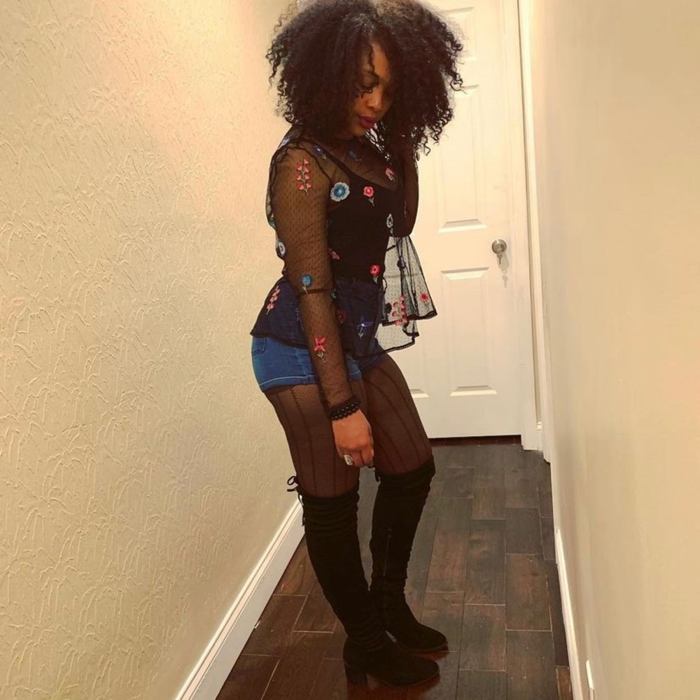 Floral Long Sleeve Mesh Top